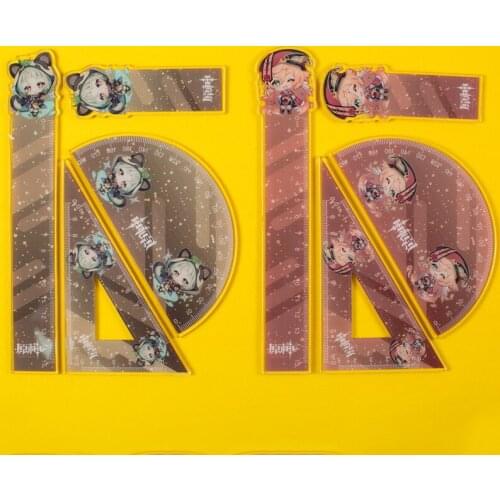 Genshin Impact Ruler Set Triangular Rulers Protractor Kaedehara Kazuha Anime Stationery Student Drafting Supplies School Supply