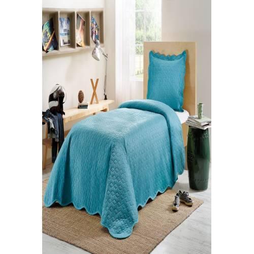 Crown Single Bed Cover Cubix Turquoise
