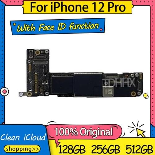 Original For iphone 12 Pro 6.1" Motherboard Unlocked With Face ID Logic board With chips Support 5G Network Mainboard