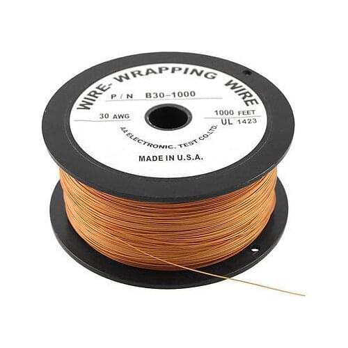 PCB Soldering Brown Flexible 0.25mm Core Dia 30AWG Wire Wrapping Wrap 1000Ft