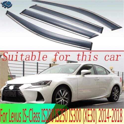 For Lexus IS-Class IS200 IS250 IS300 (XE30) 2014-2018 Plastic Exterior Visor Vent Shades Window Sun Rain Guard Deflector