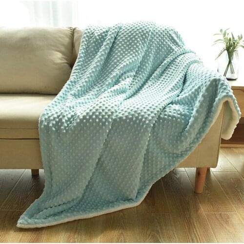 150X100cm Furry Dotty Thermal Baby Blanket,Toddler Blanket with Sherpa Back,Soft Winter Kids Quilt for Boys and Girls