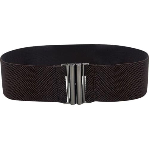 Fashion Lady Wide Belts Women Wide Elastic Belt Buckle Waist Dress Stretch Fashion Casual Belt Womens Faux Leather Belt#P30