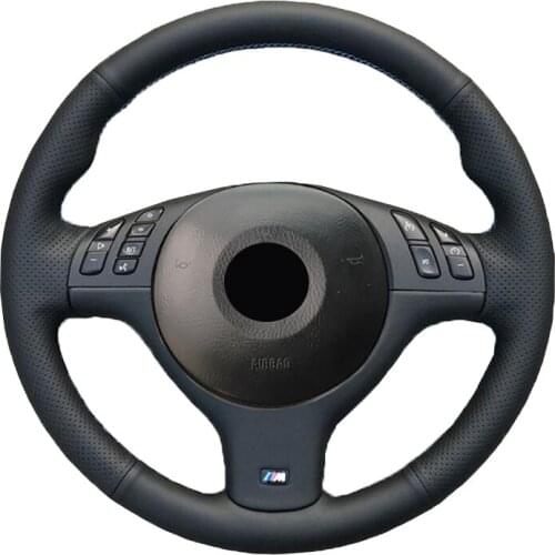 Hand Sewing Car Steering Wheel Cover Wrap Leather Suede For BMW M Sport E46 2000-2004 330i 330Ci E39 540i 525i 530i M3 E46 M5