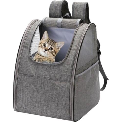 Foldable Pet Carrier Backpack Dog Cat Outdoor Travel Carrier Packbag Portable Zipper Mesh Pet Backpack Pet Out Bag Cat Backpack