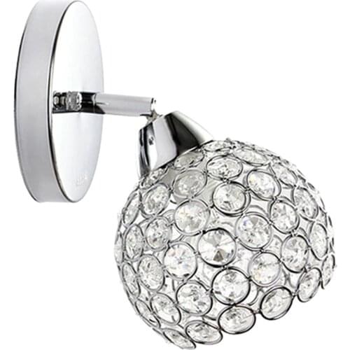 Modern Crystal LED Wall Light Lamp Sconce Fixture Bedroom Hallway E26/E27 Socket, Silver
