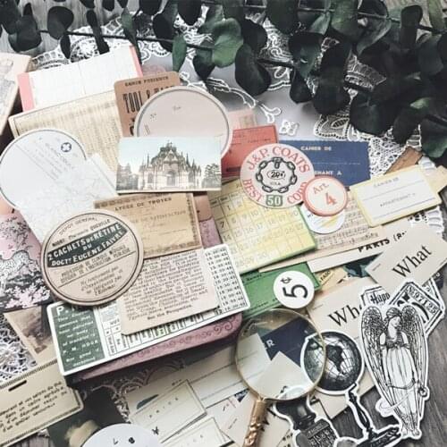 52pcs Retro Bills Style Stickers for Scrapbooking Happy Planner/Card Making/Journaling Project