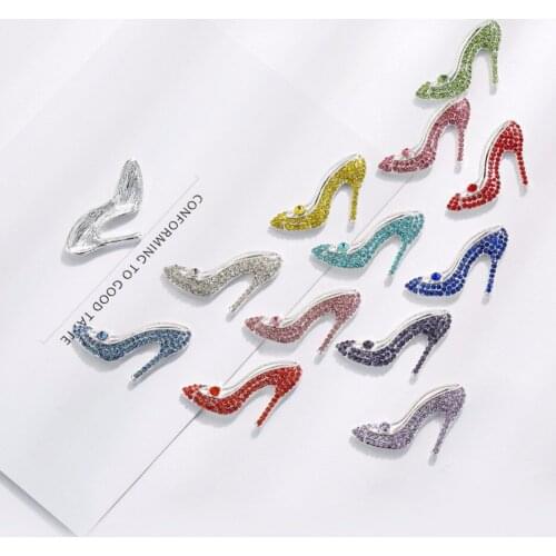Rhinestone button Invitation for DIY crafts Free shipping 29*20mm flatback High heels 50PCS/LOT(BTN-5446)