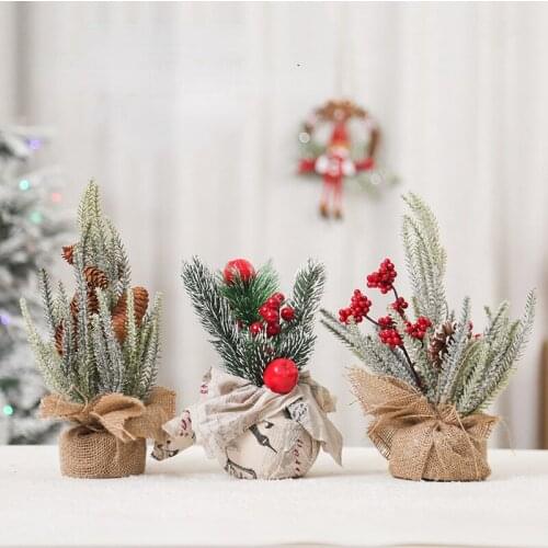 Christmas Tree Decoration Pine Cone Small Snowman Tree Top Card Bow Socks Gift Bag Simulation Small Christmas Pendant