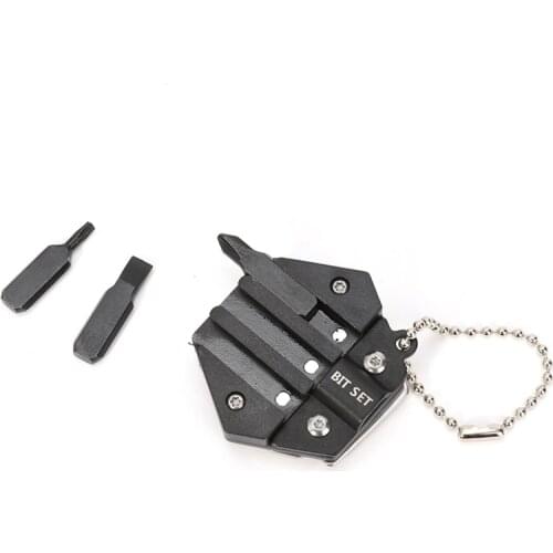 Outdoor Multi-tool Mini Portable Folding Stainless Steel Screwdriver Bit Rope Cutter Bottle Opener Ruler EDC Tool