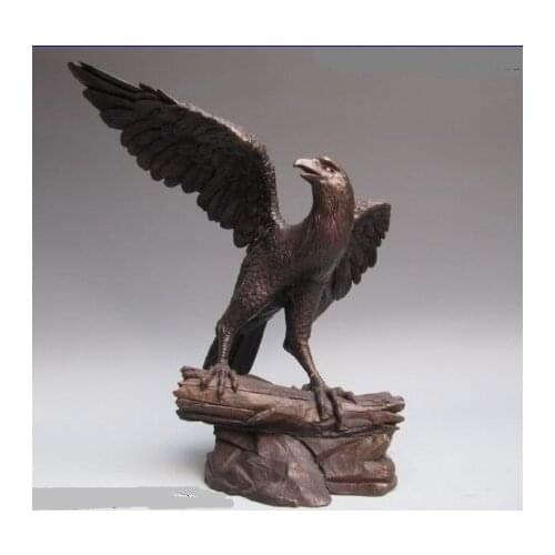 Xd 00791 16"Chinese Pure Bronze Lucky peace eagle hawk Statue