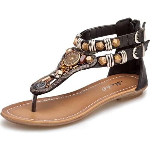 Women sandals summer flat pearl sandals flip flops rome shoes string bead slippers mujer gladiator sandalias sapatos femininos