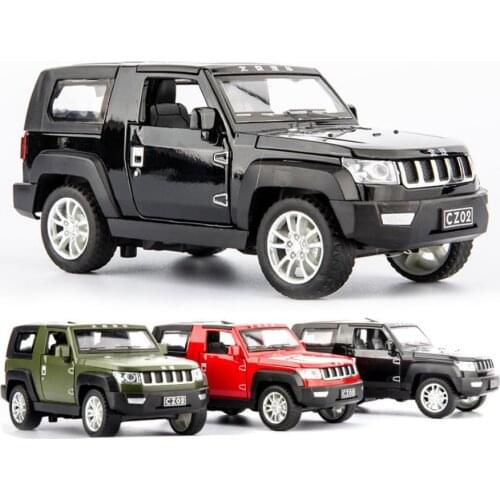 1:32 scale wheels Wolf Warrior diecast china beijing auto jeeps car BJ40 metal model light sound pull back Off-road vehicle toy