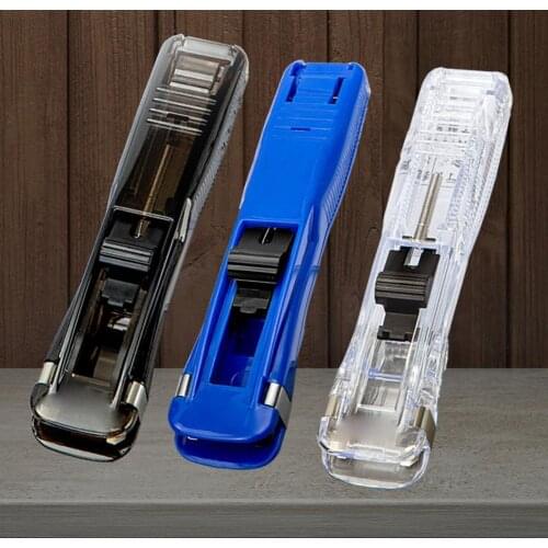 1pcs Portable Metal Clip Push Latest Stapler Paper Fixing Organizing Stapler Reusable Push Clamp for Document Binding