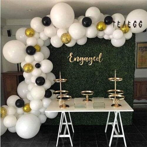 128Pcs White Black Balloons Party Supplies Wedding Decoration Confetti Gold Balloons Birthday Party Decoration Bride To Be