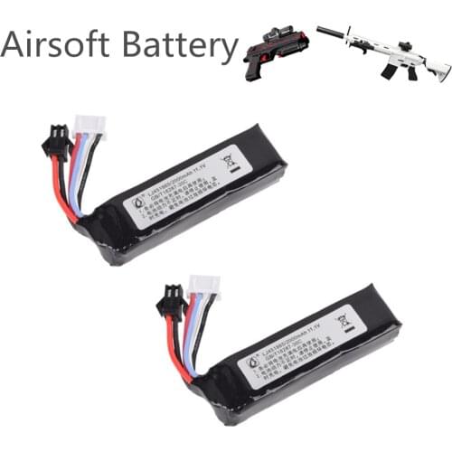2PCS 11.1v 2000mah 451865 Lipo Battery for Electric Water Guns Battery RC Helicopter 3S Lithium Polymer Battery SM-2P Plug