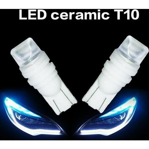 2Pcs Universal T10 W5W LED Ceramics Super Bright License Light Width Lamp Bulbs