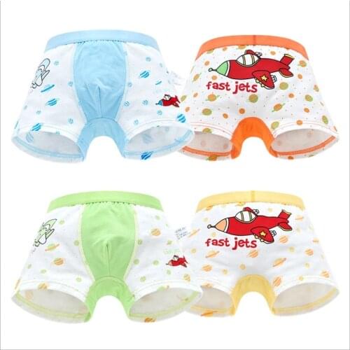 4 Pcs/ boys underwear kids teen panties cartoon Boy Boxers cotton Stripes Teenager Underpants Childrens Shorts Panties for Baby