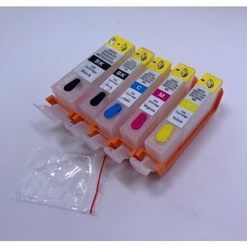 YOTAT 5pcs refillable ink cartridge BCI-325 CLI-326 for Canon PIXUS MG5230 MG5130 IP4830 printer