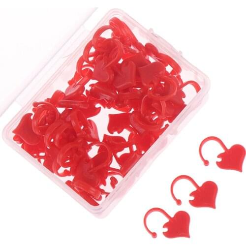 50 Pieces Heart Shaped Stitch Markers Plastic Crochet Knitting Locking Stitch Knitting Holder Needle Sewing Accessories