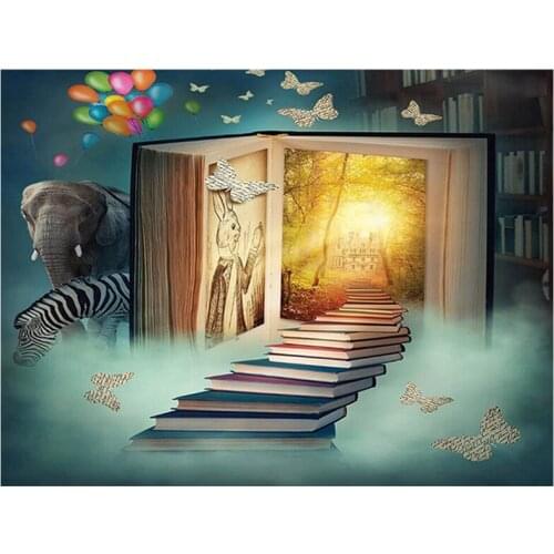 5D Diamond Embroidery Magic Book With Balloon Elephant Diy Diamond Painting cross stitch Full Square RoundZP-2631