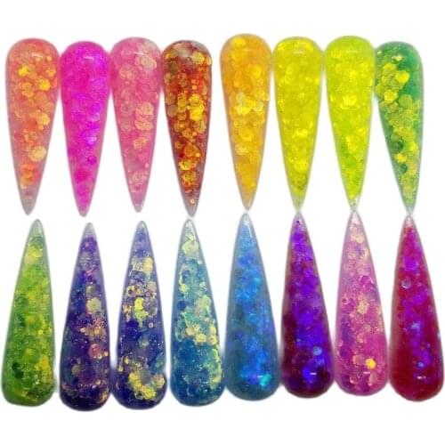 1Set Acrylic Powder Carving Nail Polymer Tip Extension French Engraving 3D Pattern Nail Art Tips Dipping Builder Powder 21Colors