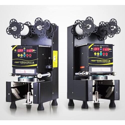 Automatic cup filler and sealer machine for plastic paper cup Boba tea bubble tea sealing machine