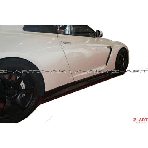 Z-ART carbon fiber side skirts for GT-R R35 carbon fiber side lower splitter for GTR