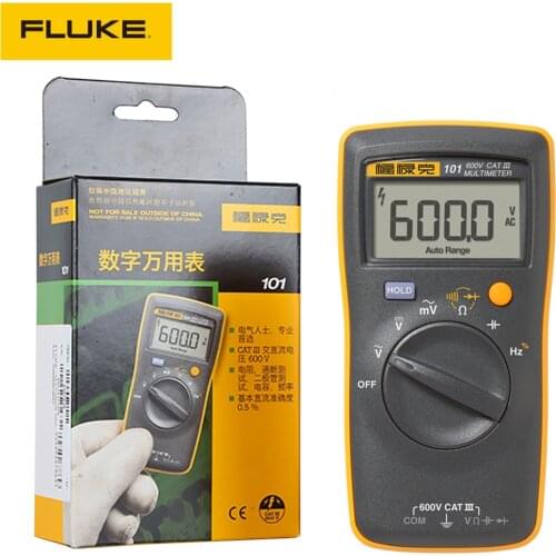 Fluke 101 Mini Digital Multimeter Auto Range for AC/DC Voltage Resistance Capacitance Frequency Duty Cycle Tester