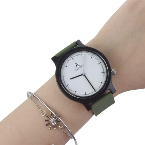ALK Vision Wood Watches Top Comfortable Silicone Strap Watch Luxury Brand Women Mens Wooden Clock Fashion Casual Wristwatch