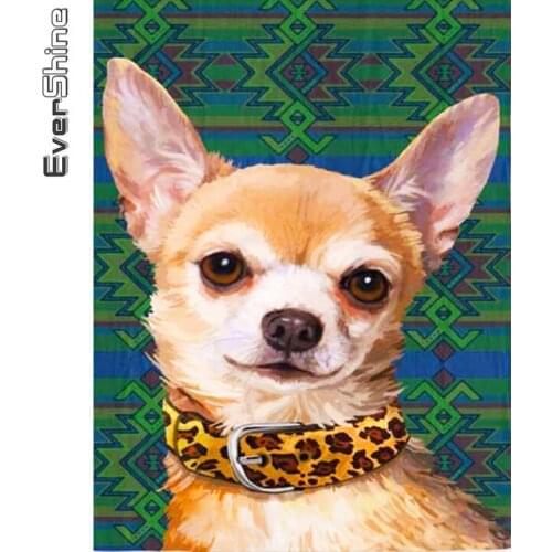 Evershine 5D DIY Diamond Embroidery Dog Cross Stitch Diamond Painting Animal Picture Rhinestone Handmade Hobby Gift Home Decor