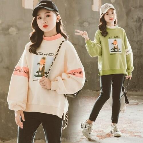 Kids Girls Fleece Sweatshirt 10 12 years Teenage Girls Tops Autumn Winter Girls Clothing