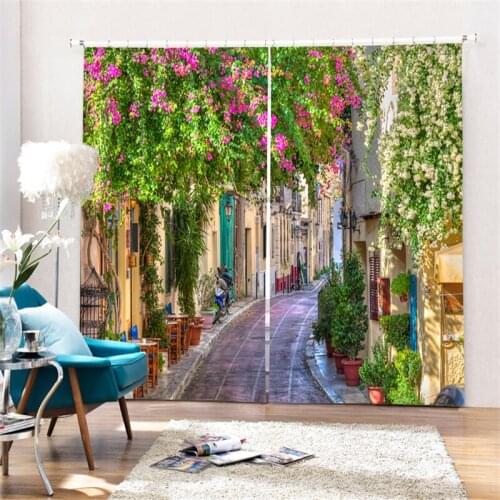 Customized Beautiful scenery Luxury 3D Blackout Window Curtain Drapes For Living room Bed room Hotel Wall Tapestry Cortinas