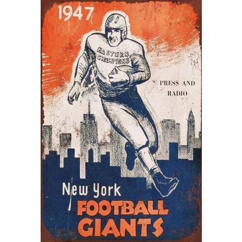 Jesiceny New Tin Sign 1947 Football Vintage Aluminum Metal Sign 8x12 Inches