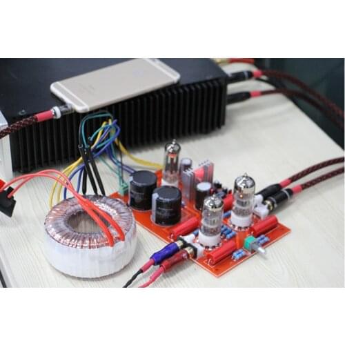 High Power 6N3 Tubes Amplifier Rectifier Tube HIFI Amplifier Tube Preamp Amplifier Board DIY Kit with 40W Toroidal Transformer