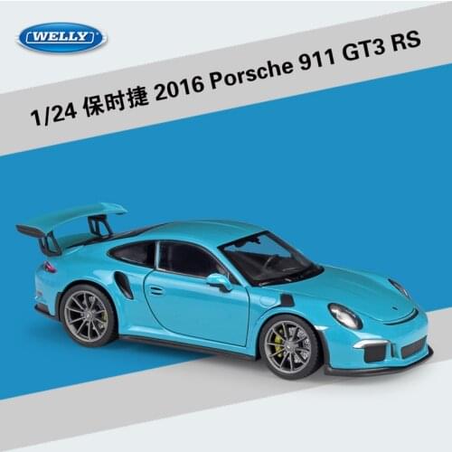 Welly Diecast 1:24 Car Simulator Model Car Alloy Porsche 911(997) GT3 RS Sports Car Metal Toy Racing Car For Kid Gift Collection