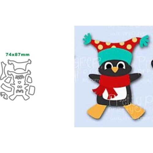 Metal Cutting Dies Christmas Penguin Stencil Scrapbooking DIY Album Stamp Paper Card Embossing Decor Craft