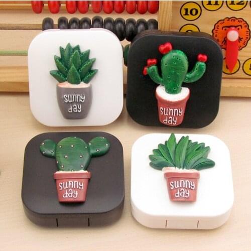 Cute Fashion Random Pattern Travel Glasses Contact Lenses Box Contact Lens Case for Eyes Care Kit Holder Container