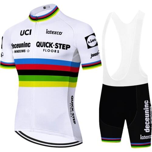 New 2019 RED Quick step Cycling team jersey 12D bike shorts set Quick Dry Bicycle clothing mens summer pro cycling Maillot wear