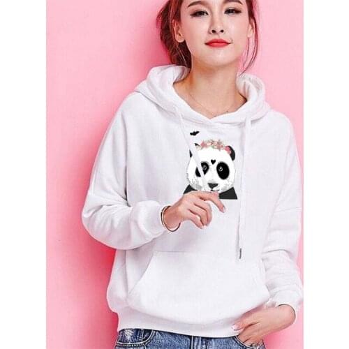 Casual Kawaii Panda Kpop Hoodies Sweatshirt Women Clothes 2019 Animal Graphic Print Harajuku Long Sleeve Autumn Pullove Tops Tee