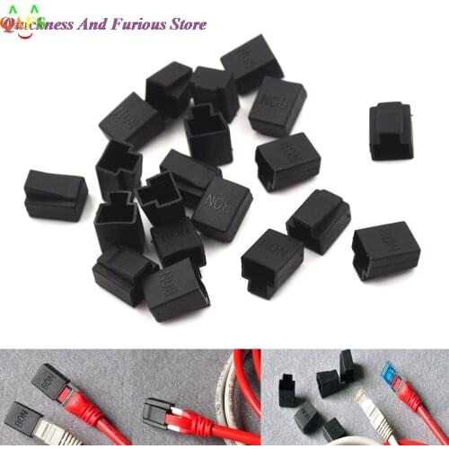 Wholesale 20pcs Black RJ45 Crystal Head Cover Network Plug Anti Dust Protector Cover Cap