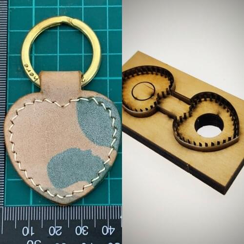 Diy leather craft heart key ring decoration die cutting knife mold metal hollowed blade puncher 50x50mm