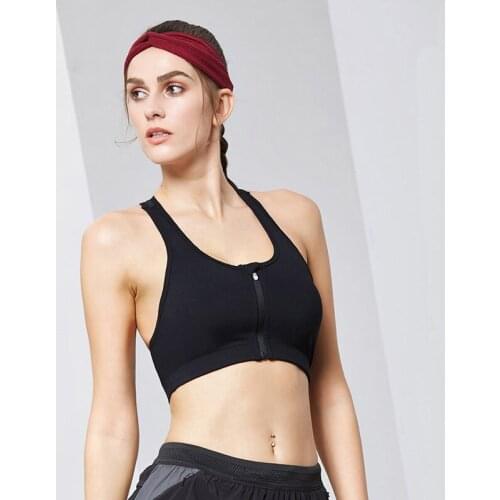 Women Zipper Push Up Sports Bra Comfortable breathable shock support woman tanktop top female sportswear for women