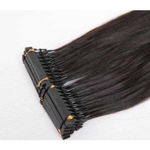 10pcs/lot 60# 40-70cm 100% Human Hair Natural 6D-1 Human Hair Extension Virgin Hair 6D Hair