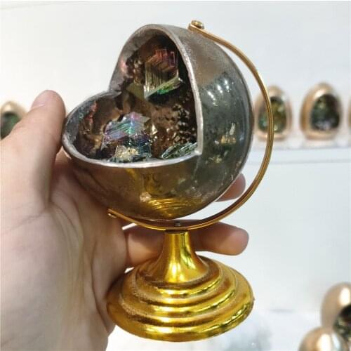 High Quality Beautiful Natural Bismuth Ore Gemstones Minerals Specimen Rainbow Colorful Decor Tellurion Shape