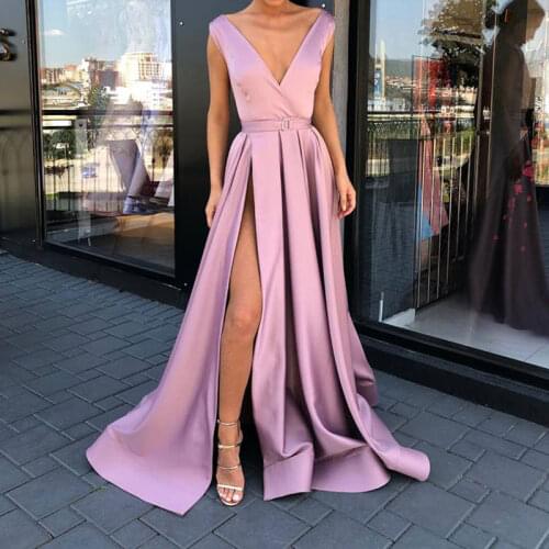 New Arrival Evening Dress Formal Vestido Noiva Sereia Prom Party Robe De Soiree Green Gown Luxury Frock V-neck Side Slit Pockets