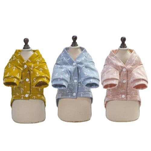 Winter Dog Sweater Cardigan Printed Single Breasted Gentleman Pet Clothes Tide Brand Coat Warm Teddy Costume