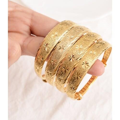 Gold Dubai Bride Wedding Ethiopian Bracelet Africa Bangle Arab Jewelry Gold Charm Bracelet adjustable Gold Bangle for Women
