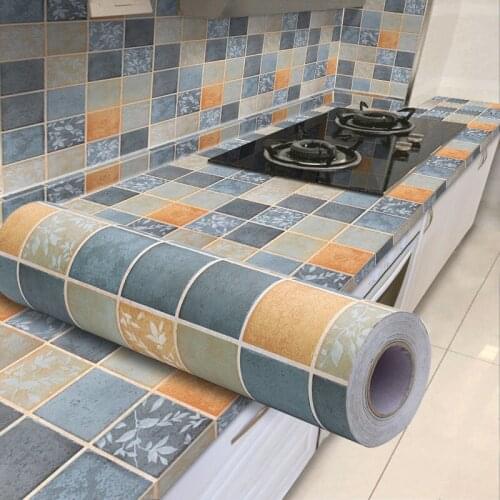 0.6x5M Household Kitchen Oil Stickers Waterproof Stove Cabinet bathroom Tiles Old Furniture Refurbished Self Adhesive Wallpaper