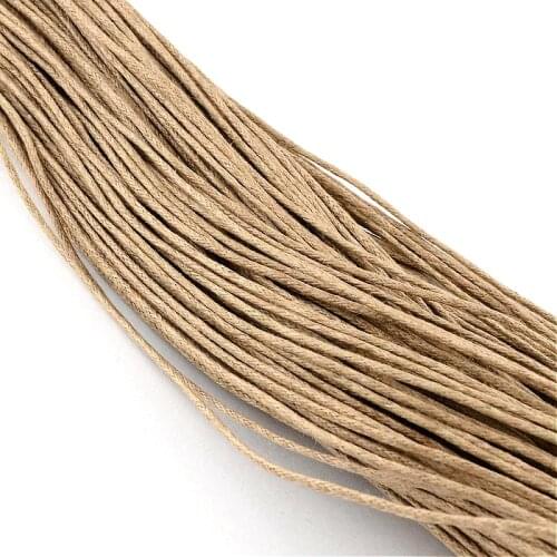 1 Bundle 1mm Tan Cotton Wax Cord Thread for jewelry making DIY bracelet necklace supplies accessories; about 400m/bundle